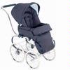 Inglesina AC06A-1MARKIT Classica Stroller Seat Kit With Chrome/Blue Balestrino Frame, Hood, and Boot Cover - Marina Made in USA 