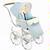 Inglesina AC06A-6AZZKIT Classica Stroller Seat Kit With Chrome/Ivory Balestrino Frame Hood and Boot Cover - Azzurro Made in USA 