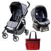 Peg Perego SIPRIMTIT Si Stroller Travel System With Matching Primo Viaggio Car Seat & Free Diaper Bag- Titanio