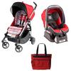 Peg Perego SIPRIMSTCOR Si Stroller Travel System With Matching Primo Viaggio Car Seat & Free Diaper Bag- Corallo Stripes