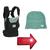 Ergo Baby BC6GIIGLED Black Baby Carrier with Green Lining, Green Infant Insert & Free LED Safety Reflector Light Made in USA 