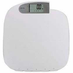 Sleek solar-powered digital bathroom scale that never needs batteries! Built-in solar cell draws power from sunlight or ordinary household light.