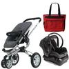 Quinny 2010 Buzz 3 Travel System in Storm/Black with Free Fashionable Diaper Bag 