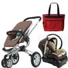 Quinny 2010 Buzz 3 Travel System in Racoon/Brown with Free Fashionable Diaper Bag 