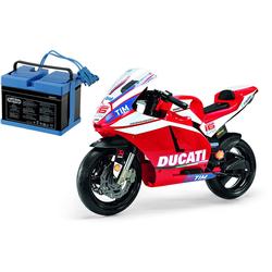 Peg Perego Ducati GP Motorcycle Ride On with Spare 12 Volt Battery and Charger 