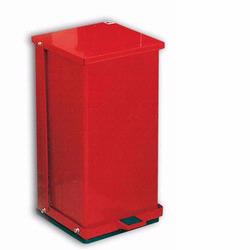 Detecto P-16R Red Baked Epoxy Steel Step-On Can Waste Receptacle 16 Quart Capacity
