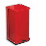 Detecto P-48R Red Baked Epoxy Steel Step-On Can Waste Receptacle 48 Quart Capacity