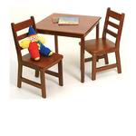 Lipper Childrens Square Table & Chairs - Cherry 514C