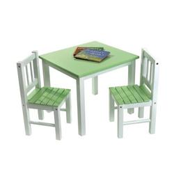 Lipper 513GR Child's Table and 2-Chair Set, Green and White