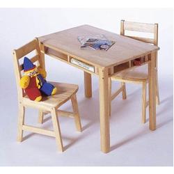 Child's Rectangular Table with Shelves & Two Chairs 534 - Natural Beechwood           