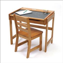 Lipper International Child's Desk W/chalkboard Top & Chair - Pecan