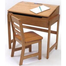Lipper Child's Slanted Top Desk And Chair 564P - Pecan