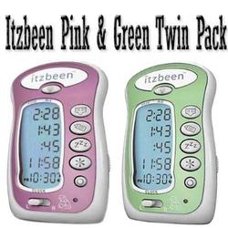 Itzbeen Pink & Green Twin Pack Baby Care Timer
