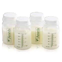 Ameda 17244 Breast Milk Storage Bottles 4oz. 4pk