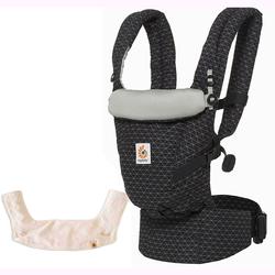 Ergo Baby 3 Position Adapt Baby Carrier - Geo Black with Teething Pad and Bib