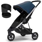 Thule Spring Stroller - Majolica Blue with Cup Holder 