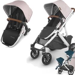 UPPAbaby Vista V2 Stroller - ALICE (dusty pink/silver/saddle leather) + Upper Adapters + RumbleSeat V2- ALICE (dusty pink/silver/saddle leather)