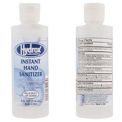 Hydrox - Instant Hand Sanitizer with Moisturizers Aloe and Vitamin E 4 FL OZ (118 ml)  Made IN USA 300 Pack