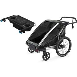 Thule Chariot Lite 2 Multisport Trailer - Agave with Double Stroller Organizer