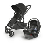 UPPAbaby CRUZ V2 Stroller -  Jake (Black/Carbon/Black Leather) + MESA Infant Car Seat - Jordan (Charcoal mélange) Merino Wool 