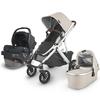 UPPAbaby VISTA V2 Stroller- DECLAN (oat melange/silver/chestnut leather) + MESA V2 Infant Car Seat - JAKE (charcoal)