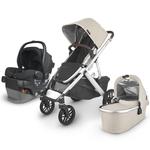 UPPAbaby VISTA V2 Stroller- DECLAN (oat melange/silver/chestnut leather) + MESA V2 Infant Car Seat - JAKE (charcoal)
