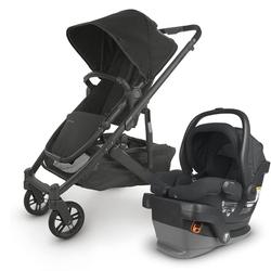 UPPAbaby CRUZ V2 Stroller - JAKE (black/carbon/black leather) + MESA V2 Infant Car Seat - JAKE (charcoal)
