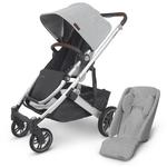 UPPAbaby Cruz V2 Stroller -Stella (Grey Brushed mélange/Silver/Chestnut Leather) + Infant Snug Seat