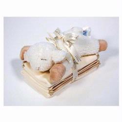 7121-BS Satin Trim Spill Cloth Set 3 piece Set With Plush Baby Sheep