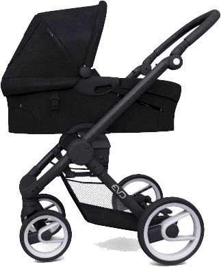 black pram stroller