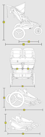 bob double stroller measurements