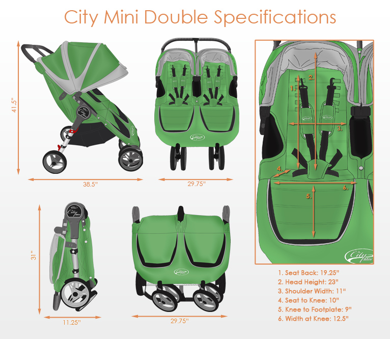 city mini double stroller jogger